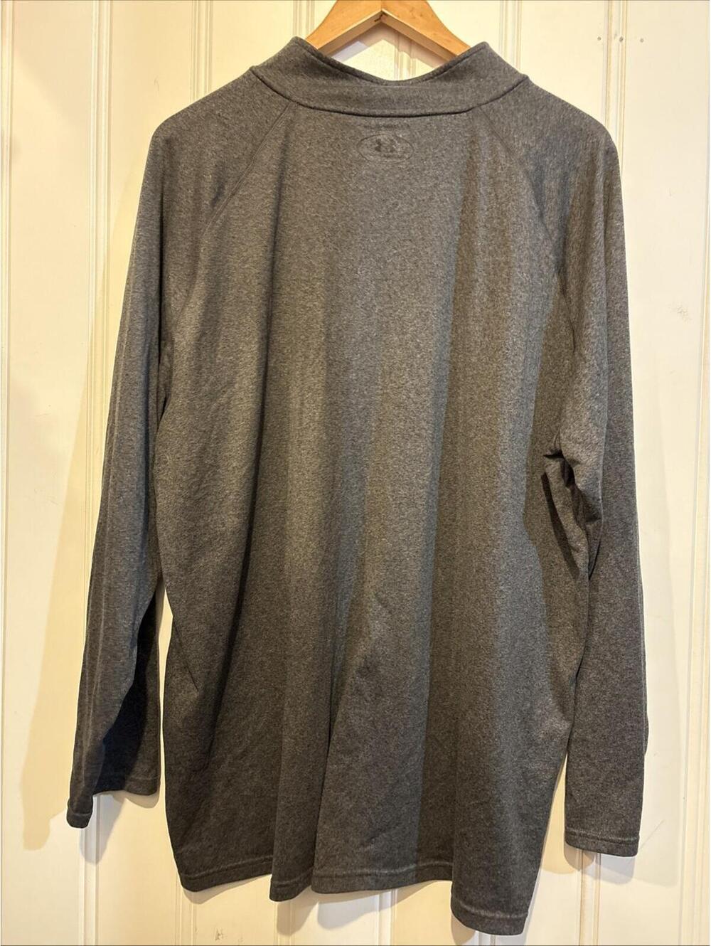 Lot of 2 Under Armour HeatGear Mens Long Sleeve 1/4 Zip Pullover Shirts Gray 3XL - Picture 5 of 9